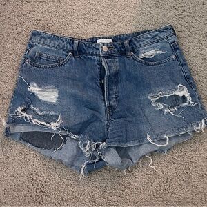 H&M Ripped Blue Jean Shorts